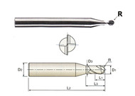 YG1 USA EDP # ESD02010055 CBN 2 FLUTE 30 DEGREE HELIX CORNER RADIUS END MILL 1(R.05) x 4 x 0.7(5) x 50