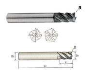 YG1 USA EDP # G90716 4 FLUTE STUB LENGTH CORNER RADIUS ROUGHING X-SPEED CARBIDE END MILL 1/4 x 1/4 x 3/8 x 2 R.020