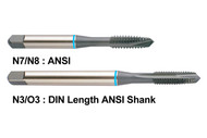 YG1 USA EDP # N3315 3 FLUTED METRIC SPIRAL POINTED PLUG SUPER HSS DIN OAL ANSI SHANK STEAM OXIDE FOR STEEL & STAINLESS STEELS UPTP 35HRc M6.0 - 1.0, D5