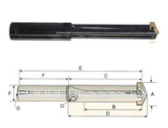 YG1 USA EDP # P14102 STRAIGHT SHANK & STRAIGHT FLUTE MEDIUM LENGTH SPADE DRILL HOLDER 45/64 - 15/16, Series #1