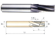 YG1 USA EDP # TE120 THREAD MILLS SOLID CARBIDE 60 DEGREE HELICAL FLUTE TIALN COATED FOR UNIFIED INTERNAL THREADS - ANSI B 1.1 #3-48