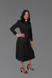Clergy Collar Clergy Dress - Black & Black