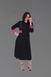 Black and Rose Clergy Dress