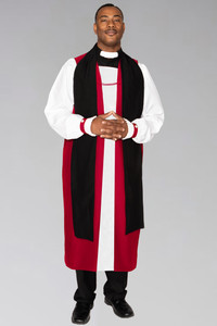 Clergy Rochet with red pleated cuffs