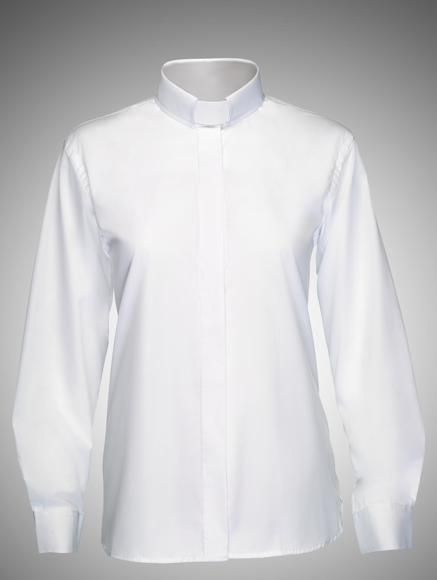 Women's Clergy Tab Shirt White
