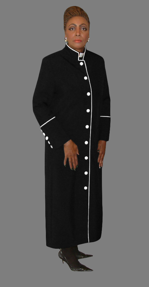 Women S Clergy Robe Black And White