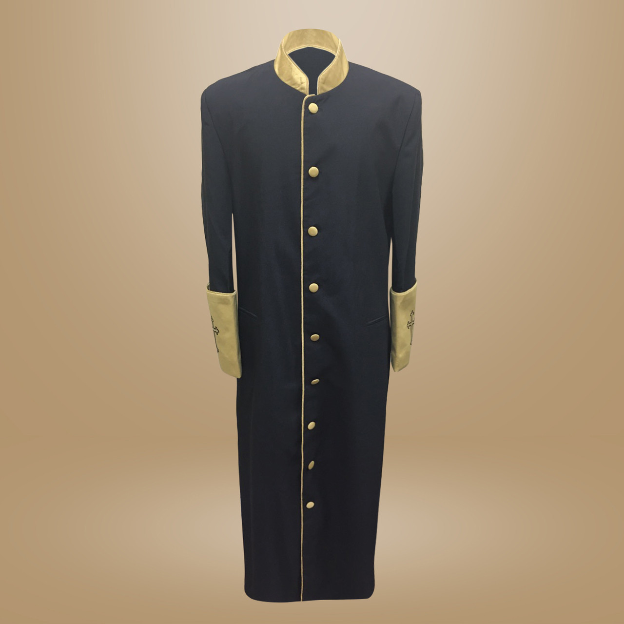 Men's Black and Gold Clergy Robe By Clergy Mart & Co.