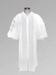 Dr. of Divinity Clergy Pulpit Robe - White w/ Doctor Bars