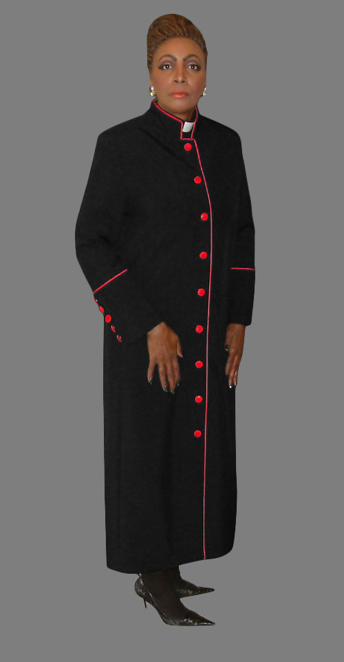 Women's Clergy Robe Black and Red