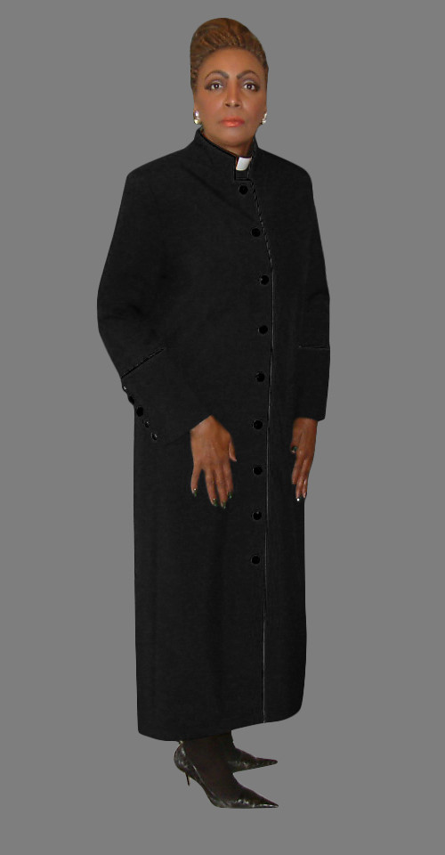 Women's Clergy Robe Black and Black