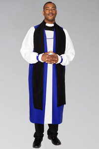 Clergy Chimere in Royal Blue with Fluting. To be worn with clergy rochet with pleated cuffs. 