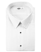 Enzo White Laydown Collar Tuxedo Shirt - Men's Large
