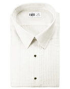 Enzo Ivory Laydown Collar Tuxedo Shirt - Men's Small