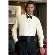 Ivory Tuxedo Shirt with Wing Collar- Boy's X-Small