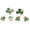 Shamrock Cufflinks & Studs - Green 3 Leaf Clover Cufflinks and Stud Set