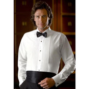 White Laydown Collar Tuxedo Shirt - Men's Medium