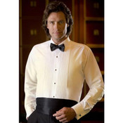 Ivory Tuxedo Shirt with Laydown Collar- Men's Small