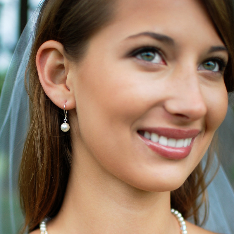 single pearl earrings