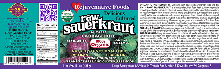 Fresh Organic label Pure Probiotic Cultured Raw Live Enzyme|Salt Free|Sauerkraut||Cabbage Dill||Fermented Vegetables||In Glass|lactobacillus acidophilus|satisfaction guarantee|
