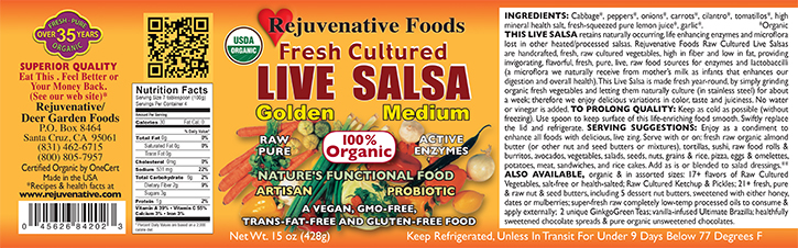 Fresh Organic Label Pure Probiotic Cultured Raw Live Enzyme|Golden Salsa|Carrots|Fermented Vegetables||In Glass|lactobacillus acidophilus|satisfaction guarantee|
