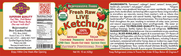 Fresh Organic label Pure Probiotic Cultured Raw Live Enzyme Ketchup Tomatoes Fermented Vegetables In Glass lactobacillus acidophilus satisfaction guarantee sugar free