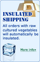 All orders with raw cultured vegetables will automatically be insulated“ width=