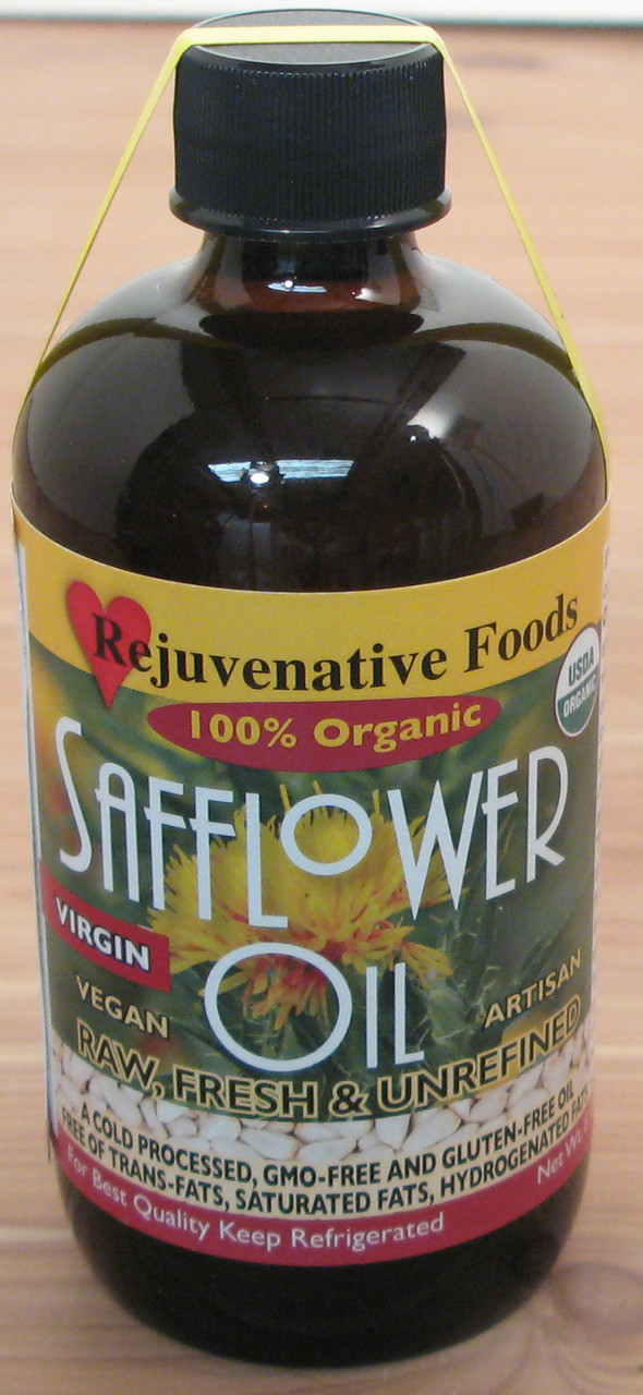 Saffflower Oil Virgin Unrefined Certified Organic Raw Pure and Fresh  Completely Low Temp Pressed In Glass