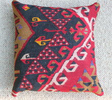 Kilim Cushion - Handmade from Antique Turkish Kilim No.5
