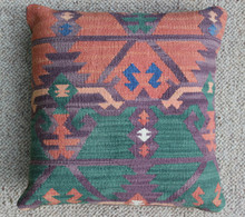 Kilim Cushion - Handmade from Antique Turkish Kilim No.12