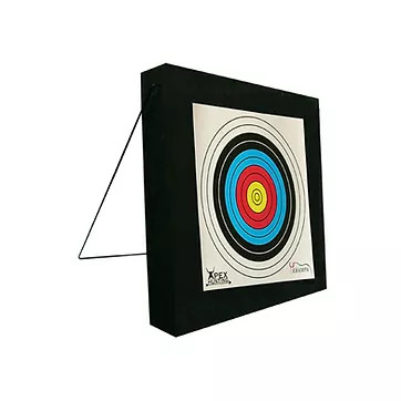 The Deluxe Backyard Target comes with replaceable water and tear resistant paper, meaning you don't have to worry if you leave it outside.Additionally,it folds up to a convinent travel size. This was created to take a bow up to 70 Ibs