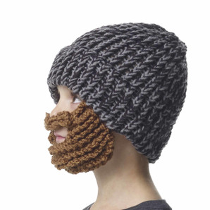 The Original Beard Beanie™Little Man Black and Grey 100% Hand Made 