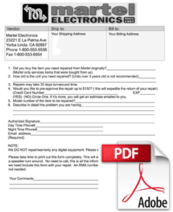 Repair form for microphones for court reporters