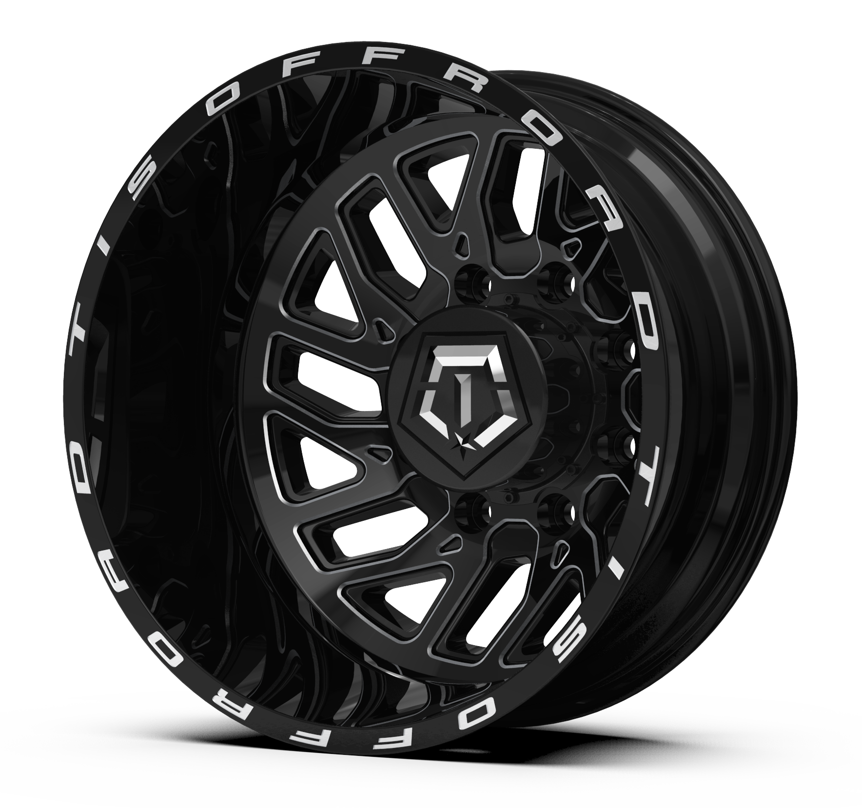 TIS 544BM Dually Wheels Gloss Black with CNC Milled Accents 5 and 6 lug