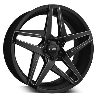 HD Wheels Hairpin Wheel in Satin Black with Milled Edge HD Wheels Hairpin Wheel in Satin Black with Milled Edge