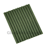 GlueSticksDirect  Army Green Faux Wax Colored Glue Sticks mini X 4" 24 sticks