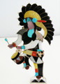 Zuni Jon Beyuka all Sterling Silver Bolo 

w/ Sterling Silver Silver Tips and Stand

Large Indian Chief Drummer

Weight 79.5 Grams

 Son of Famous Zuni Inlay Artist Eddie Beyuka

Retail Value $1595.00

Dimensions:

5 1/2 Inches Tall

Approx. 3 Inches Wide

 Natural Stones and Shell used:

Onyx, Mother of Pearl, Turquoise, Red Coral, Spiny Oyster

