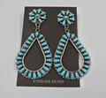 Turquoise Cluster Tear drop Earring Native American Navajo Indian 