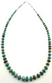 Native American Turquoise Necklace Graduated Heishi Sterling Silver Clasp, Navajo Turquoise Necklace. 