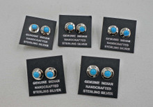 Alfred McCray Navajo Sterling Silver Turquoise Stud  Earrings
