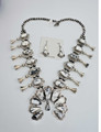 White Buffalo Squash Blossom Necklace Earrings set