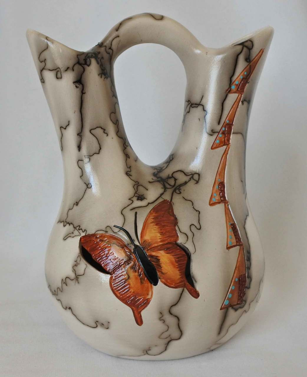 Horse Hair Pottery Butterfly Wedding Vase All Tribe Silver