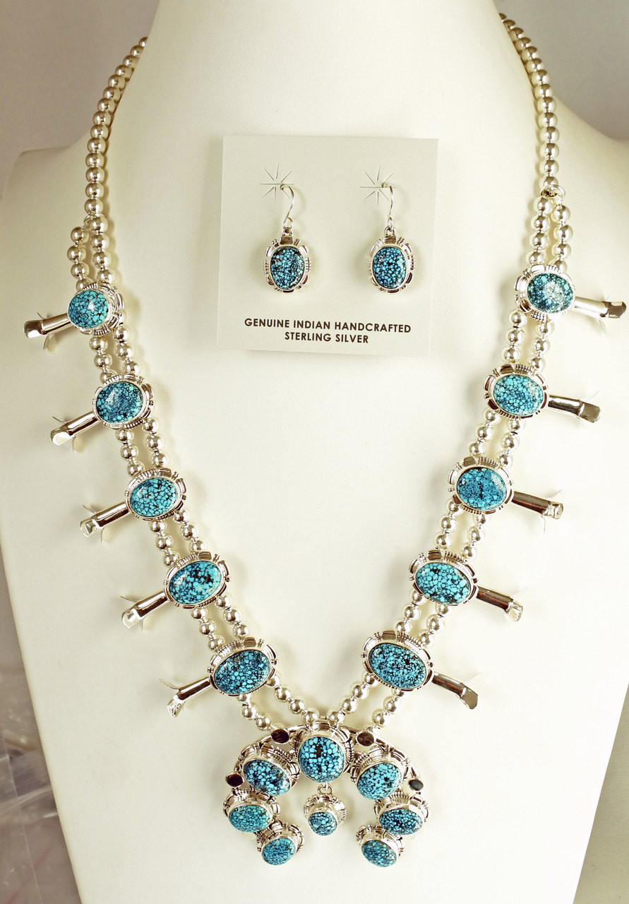 Dry Creek Turquoise Squash Blossom Necklace