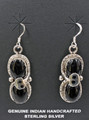 Effie Calavaza Onyx Earrings Large with Onxy Eyes Signed Effie C. Zuni