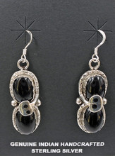 Effie Calavaza Onyx Earrings Large with Onxy Eyes Signed Effie C. Zuni