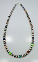 Multi Stone Navajo Pearl Necklace