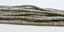 Grey Oyster Shell Heishi Beads 24 Inches Strand 4-5 mm