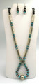 Navajo Handmade Stamp Sterling Silver Turquoise Necklace Sophia Becenti 38"L