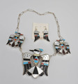zuni bobby and Corraine Shack Necklace Earrings Set Sterling Silver