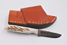 Anza Knife Mini Full Elk Cross Draw  Leather Sheath 