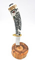 Ted Miller Handmade Carved Deer Antler Jesus Armendariz 6 Inch 440C Knife